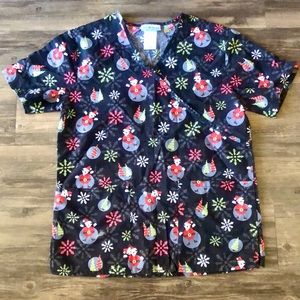 Christmas Santa Scrub Top size XS